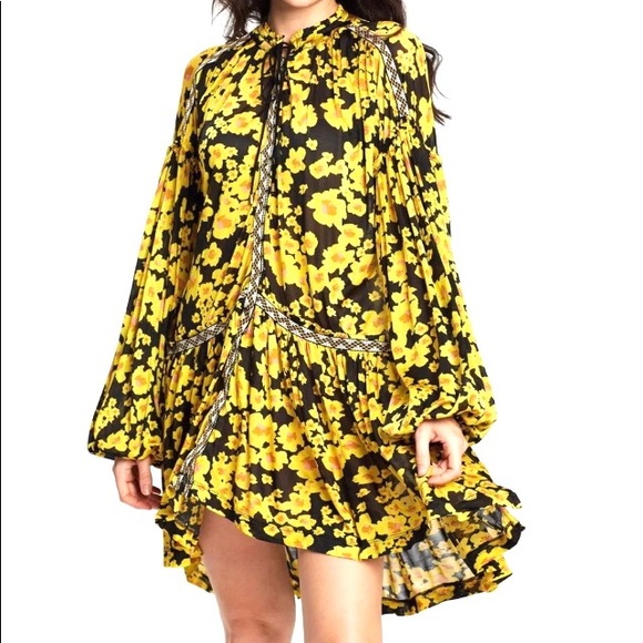 Free People Yellow Floral Tunic Dress Sz S NWT - Picture 13 of 13